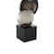 15.75" Black Glass Abstract Stacked Orb Sculpture with Black Base
